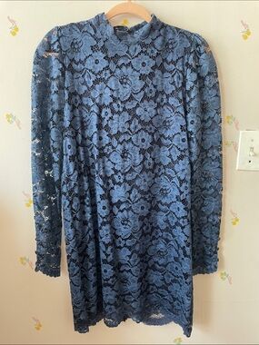 Zara Blue Lace Mini Dress